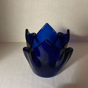 Partylite cobalt blue candle holder